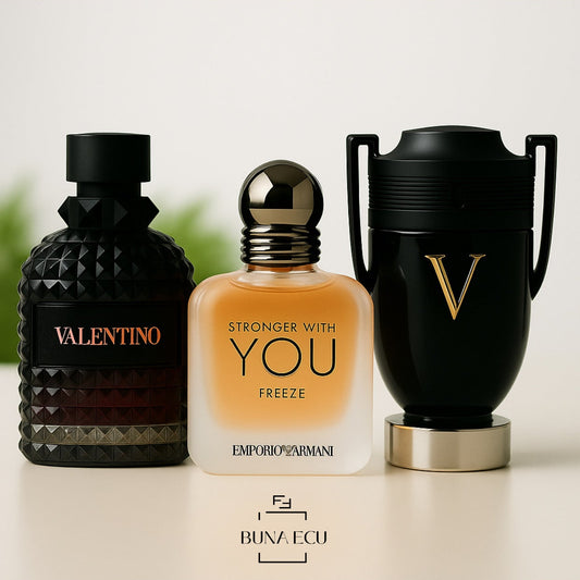 Valentino + Stronger with you + Invictus Victory + Perfumero de Lujo Bunaecu + Fermonas